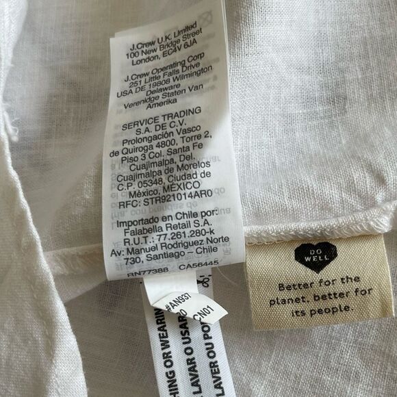 Madewell white linen blend popover tunic top size XS - Picture 6 of 9